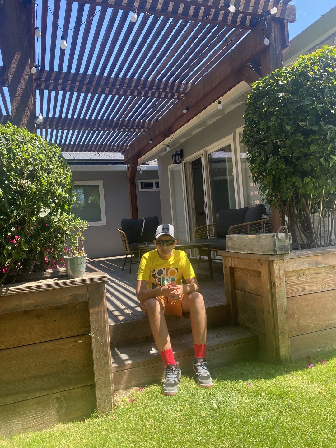 Maher relaxed outdoors